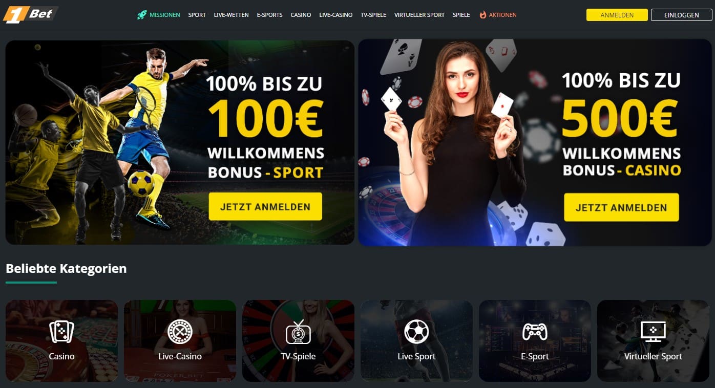 Screenshot von 1Bet